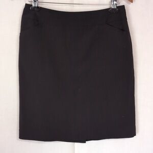 Worthington Petite Black Pencil Skirt Zip Back with Pockets Size 6P